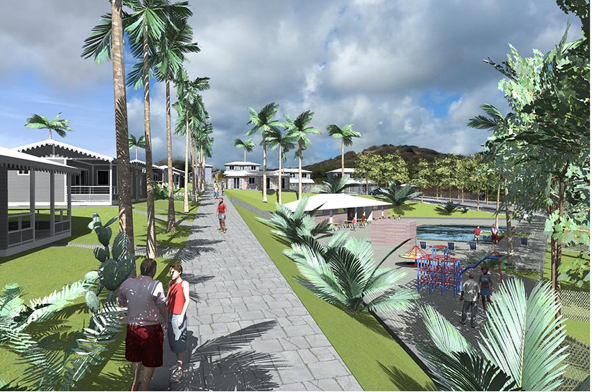 Village de la Pointe Martinique, équipements par Daniel Dabilly, architecte