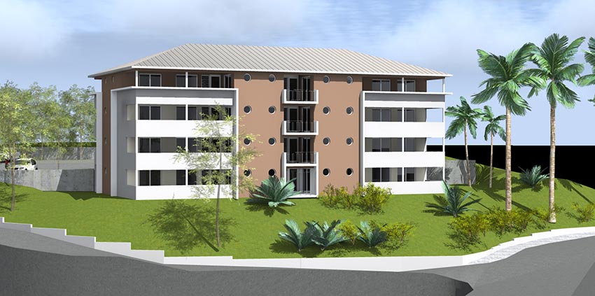 Résidence les 2 palmiers, construction de logements par Daniel Dabilly, architecte