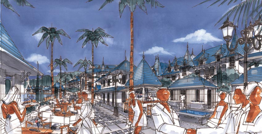 Soufrière Sainte Lucie, urbanisme par Daniel Dabilly, architecte